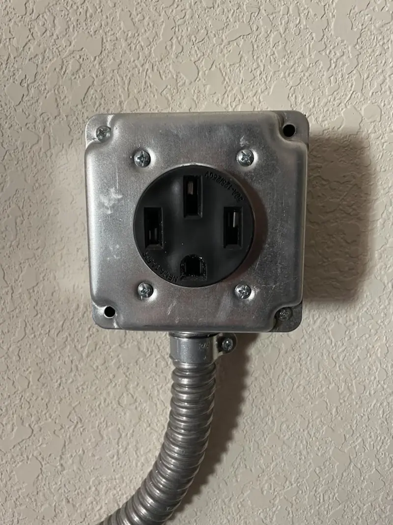 NEMA 14-50 outlet installed for Electrical Panel Upgrade in Economy